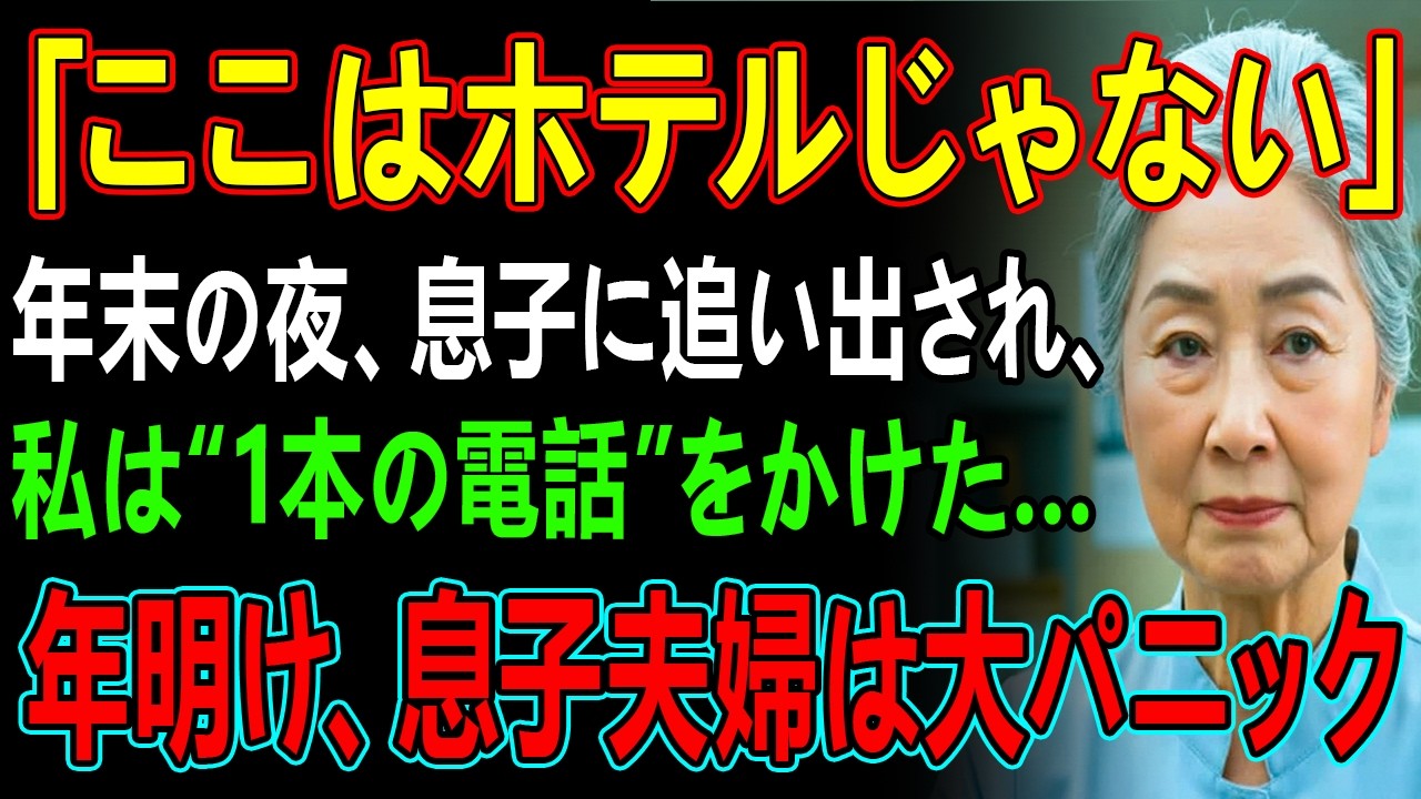 「ここはホテルじゃない」真冬に息子夫婦から追い出され、私はとある決意と共に”1本の電話”をかけたーー年明け、出勤した息子は驚愕することに