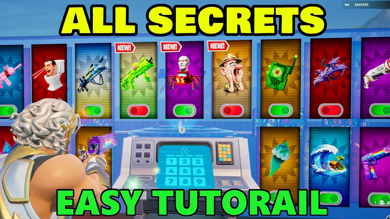 ALL SECRETS LOCATIONS SECRET CODE PART 14 | CRAZY 1V1 FFA - ALL GUNS & RIDES 3256-2350-0756 FORTNITE