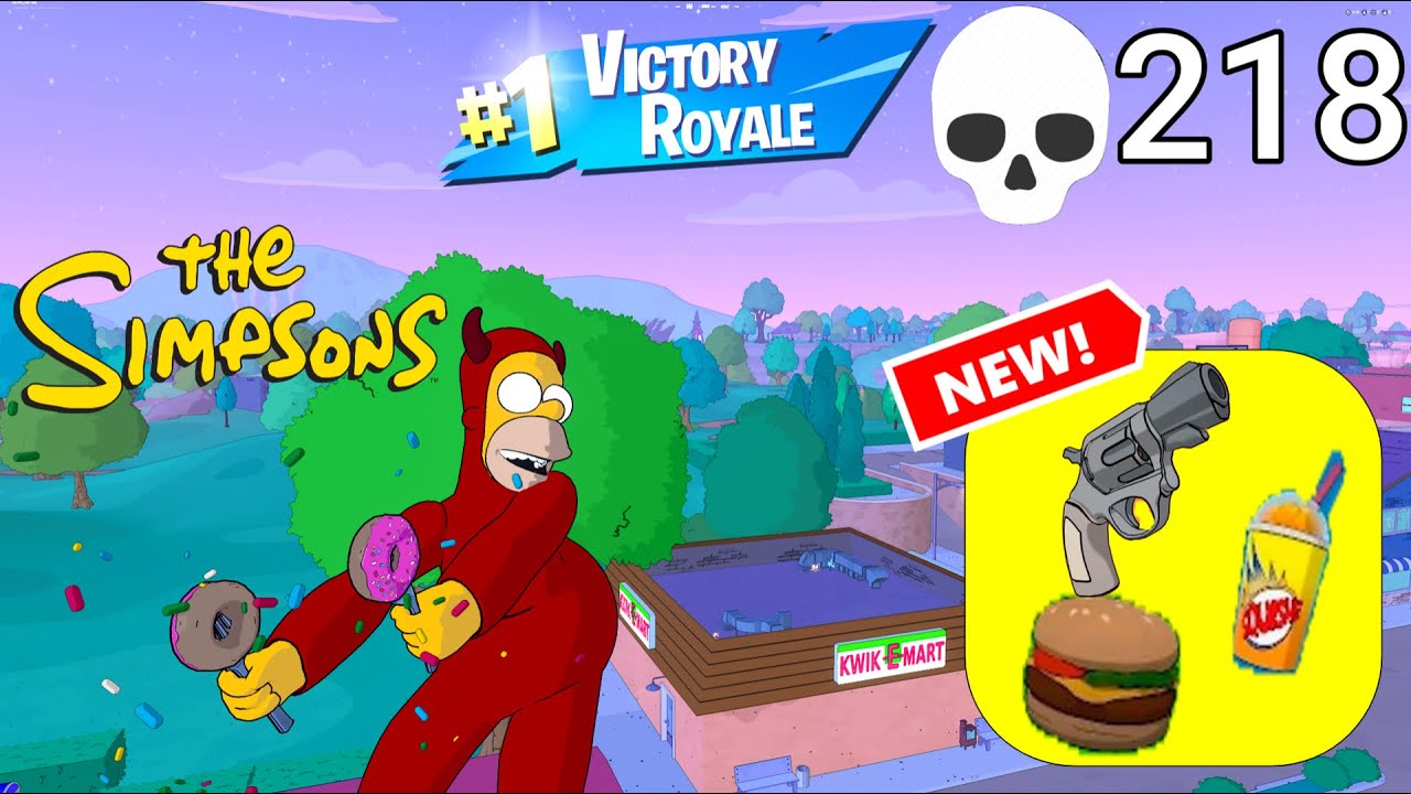 218 Elimination EVIL HOMER Solo vs Squads SIMPSONS Springfield Map Gameplay – Fortnite Chapter 6