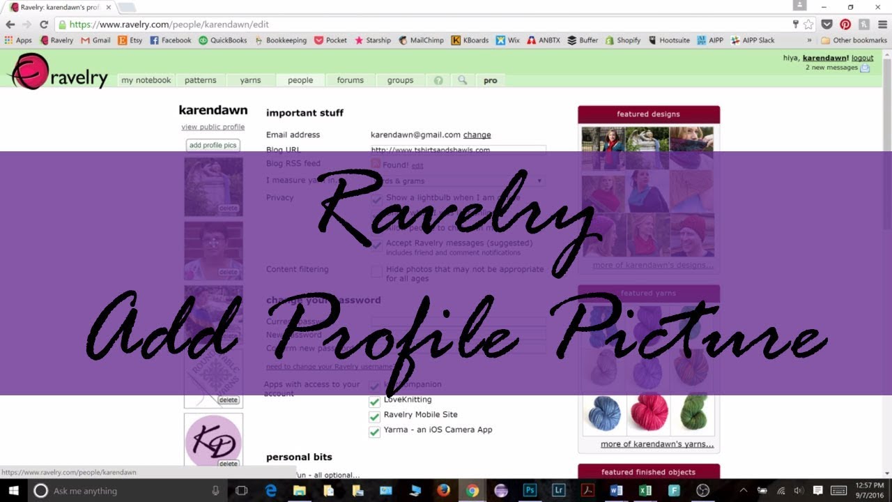 How to Add a Profile Picture on Ravelry