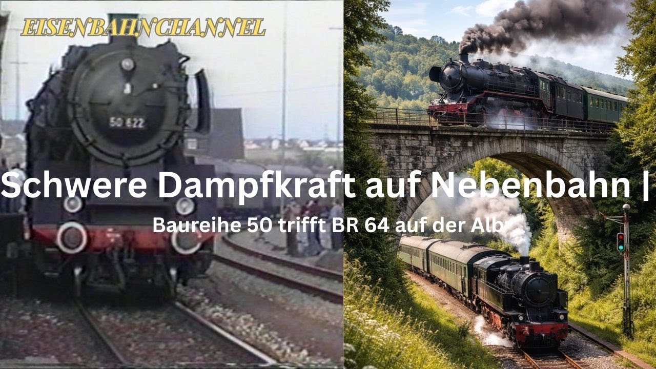 Schwere Dampfkraft auf Nebenbahn | Baureihe 50 trifft BR 64 auf der Alb