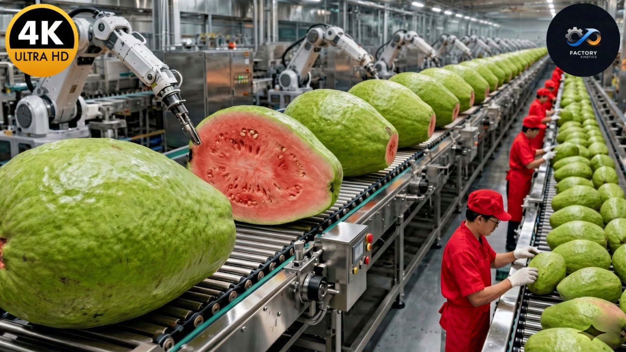 Inside a High-Tech Guava Factory: From Fresh Fruit to Pink Nectar (Full Process)