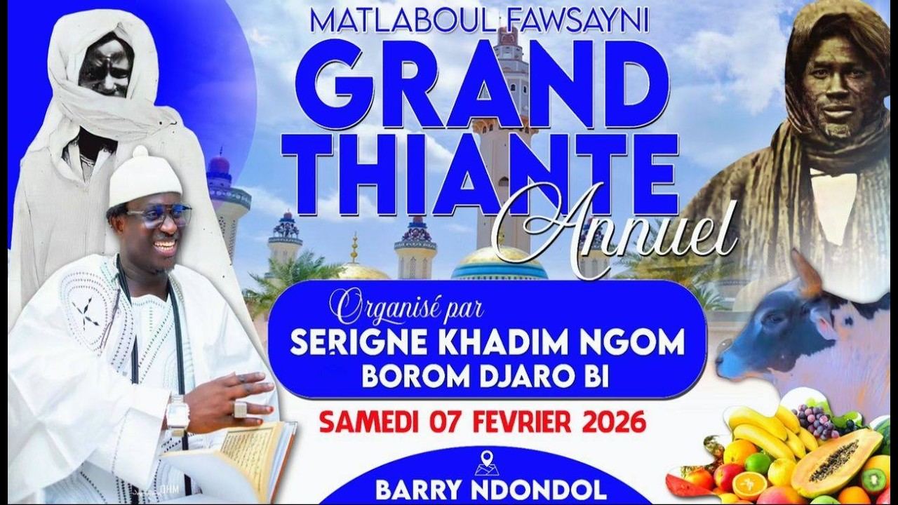 🔴 DIRECT  THIANTE SERIGNE TOUBA 2026 ORGANISÉE PAR S.KHADIM NGOM BOROM DJARO BI A BARRY NDONDOLI