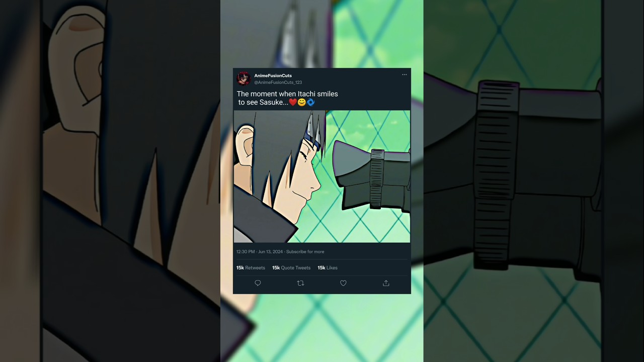 Itachi smile to see sasuke 