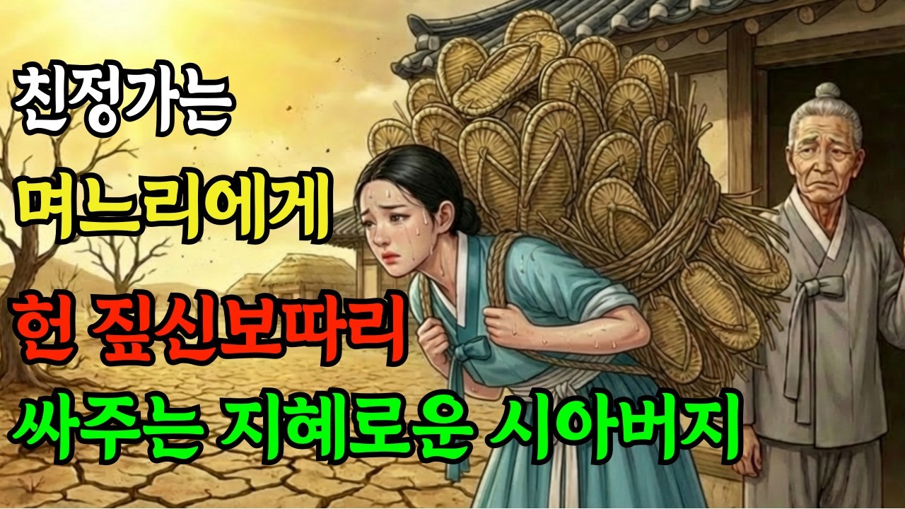 친정 가는 며느리에게 헌 짚신보따리 싸주는 지혜로운 시아버지.. | 야담 민담 전설 설화 옛날이야기 수면이야기 사연