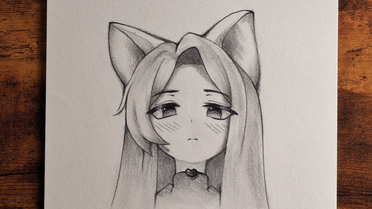 Anime Drawing | How to Draw Anime Cat Girl | Easy Anime Drawing girl | how to draw cute