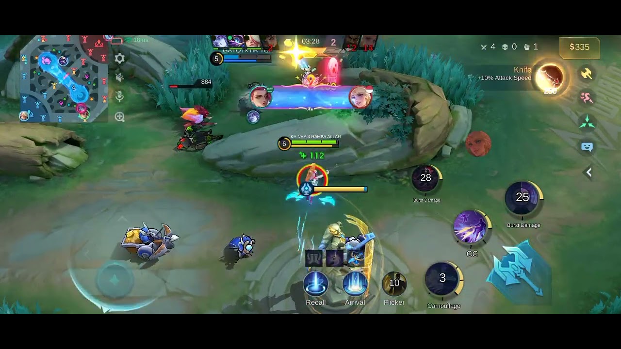 Bermain game mobile legend pakai lesley