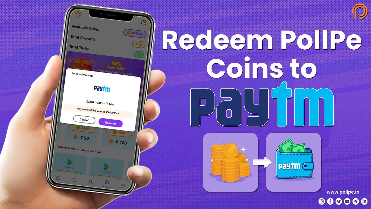 How to Redeem/Earn Paytm wallet cash from PollPe || Tutorial video