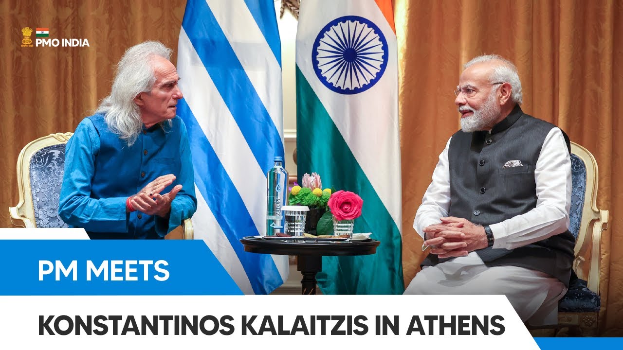 Prime Minister Narendra Modi meets Konstantinos Kalaitzis in Athens, Greece