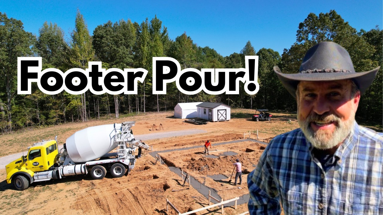 FEEL LIKE YOU ARE THERE! | Foundation Footer Dig & Pour | Off Grid Barndominium Build