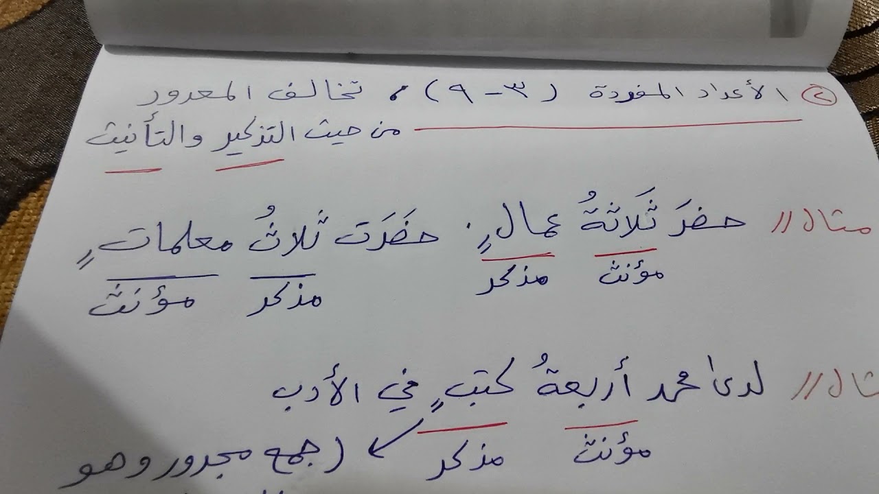العدد تذكيره وتأنيثه