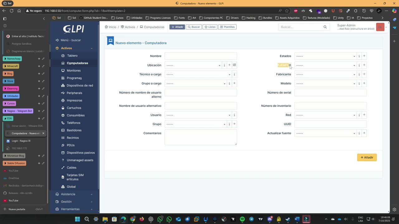 Cómo modificar los nombres de campos en GLPI