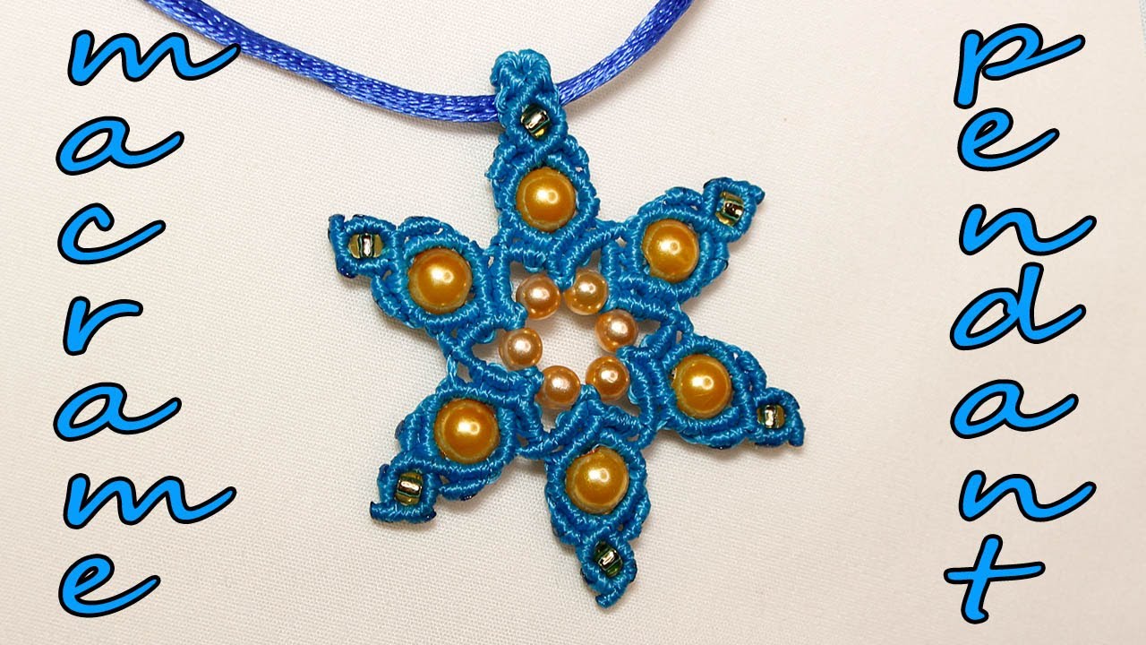 КУЛОН СНЕЖИНКА МАКРАМЕ. snowflake macrame pendant.