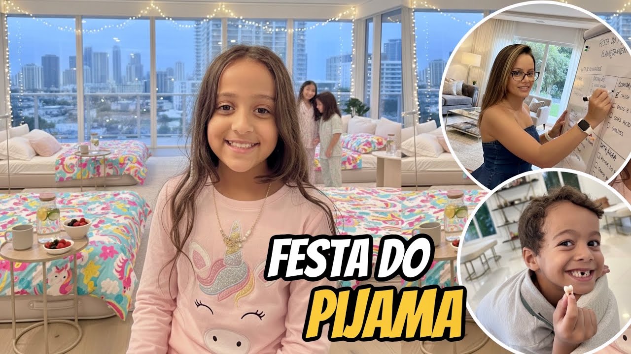 ROTINA da M&Atilde;E: ORGANIZANDO FESTA do PIJAMA da LARA, DENTE CAINDO, DECORA&Ccedil;&Atilde;O DA FESTA