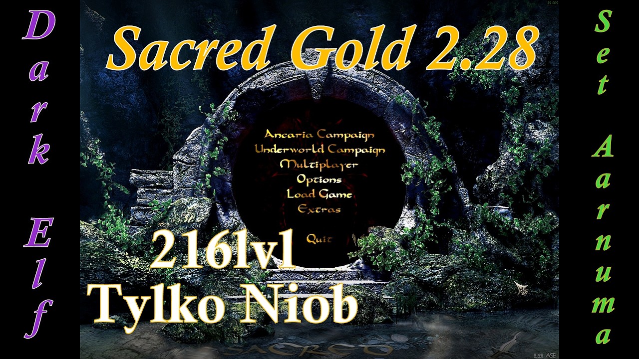 Sacred Gold - Dark Elf 216lvl Na Koncentrację i Miecz Aarnuma - Rzadkie Przedmioty - Niob!