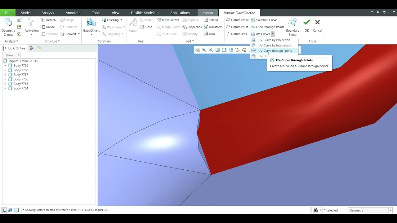 How to repair imported geometry by IDD - Creo Tutorial (EN, FR, DE, PT, ES, IT)