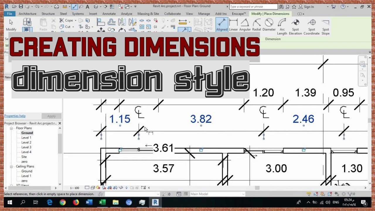REVIT Architecture Course | Lec (9) | Dimension+Dimension Style