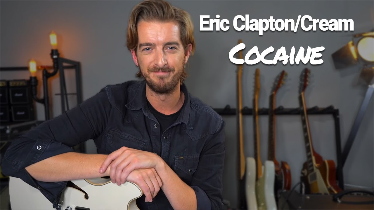 ERIC CLAPTON - COCAINE Guitar Lesson Tutorial (JJ Cale) + Band JAM TRACK!