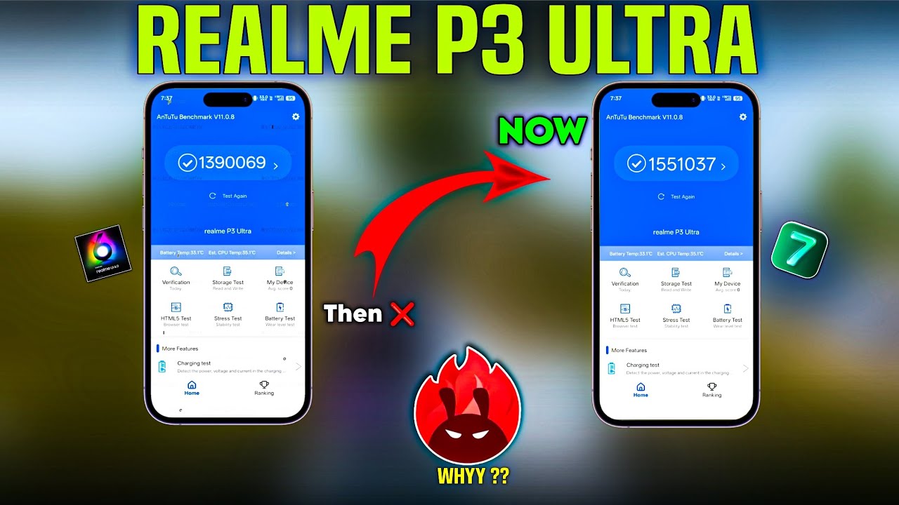 Realme P3 Ultra AnTuTu Score Increased After UI 7.0 Update 😱 | Big Performance Boost! 🔥