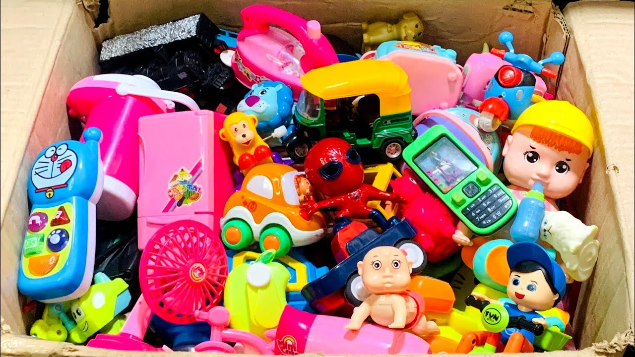 6:13 Minutes Satisfying With  Unboxing Pink Doll Rock Bed,Slide Play Set Toys Review | ASMR(no music