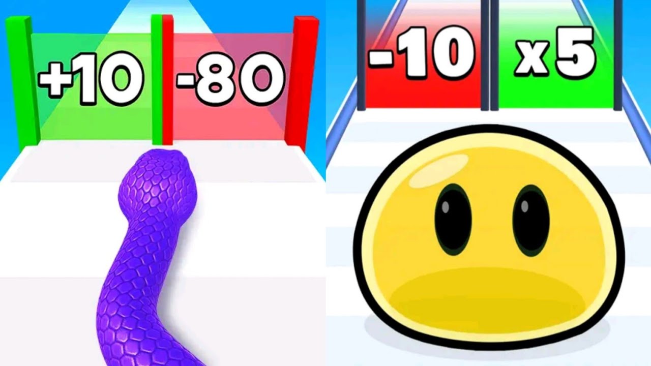 Snake Run Race VS Slimes Run Race Max All Levels Gameplay Android,iOS NEW UPDATE