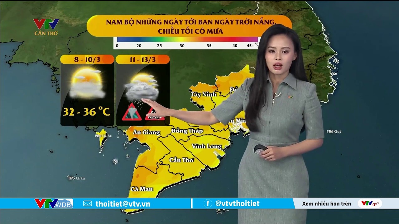 Dự báo thời tiết Tây Nam Bộ hôm nay 08/03/2026 | VTVWDB