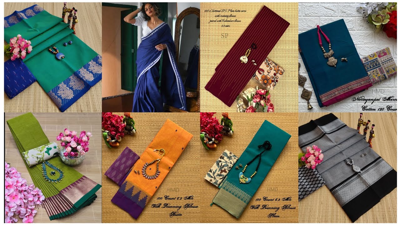 Chettinad cotton sarees | Khadi cotton sarees | Narayanpet Mercerised Cotton sarees 