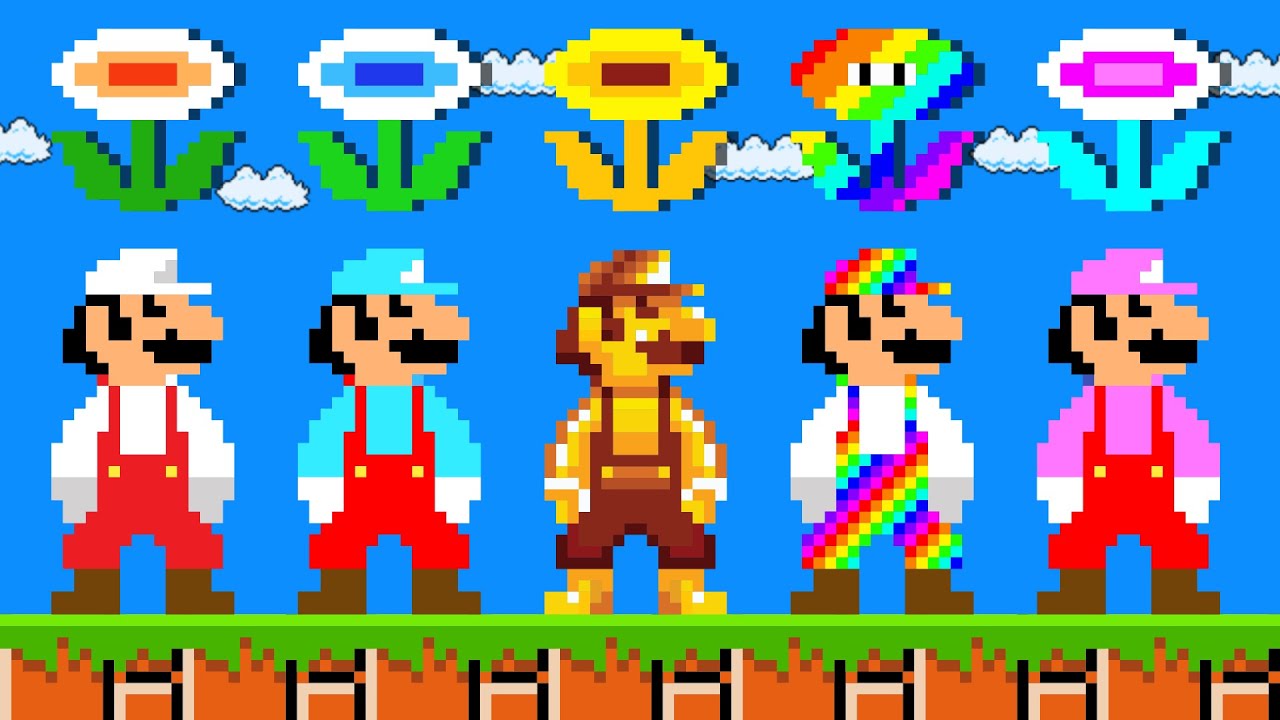 Evolution Of Mario but All Flower in Super Mario Bros. (1985 - 2023)