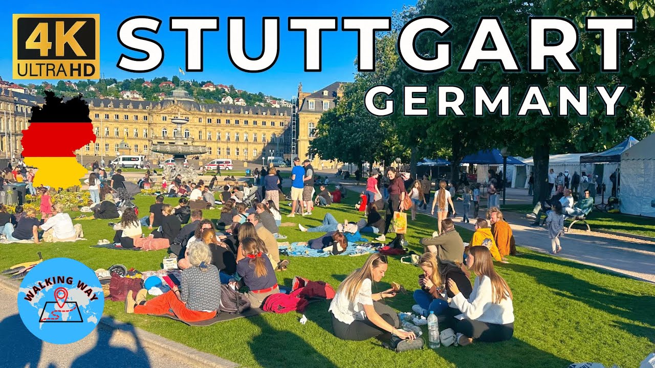 Stuttgart, Germany Walking Tour - Sunny Spring Day 2025 🌞 - 4K 60fps