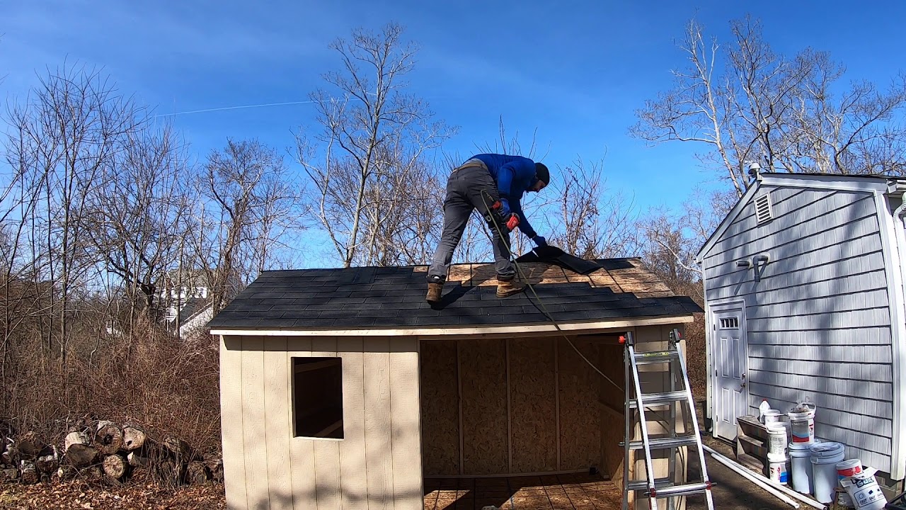Stratford 12x8 Shed Roof Shingle Timelapse