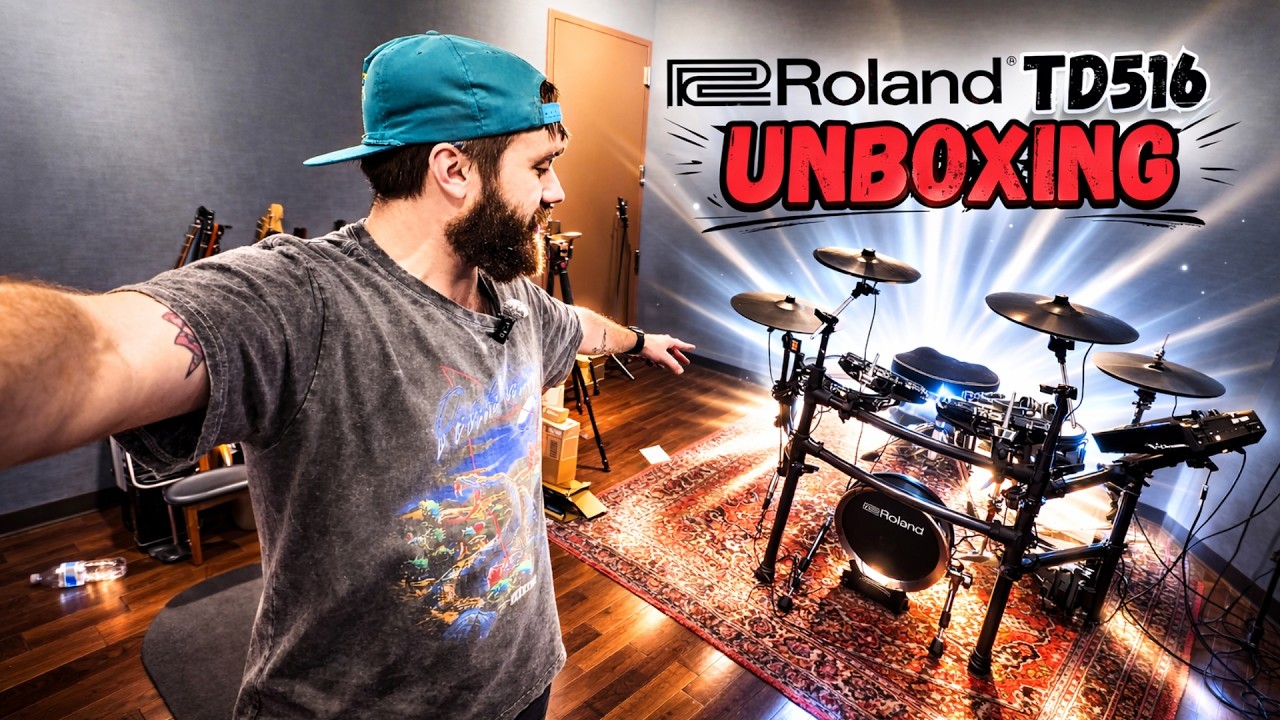 Unboxing The Roland TD516 Electric Drumset. (FULL SETUP)