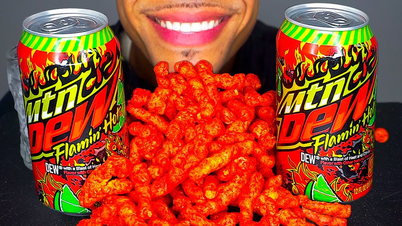 ASMR MTN DEW FLAMIN' HOT | ОБЗОР ТЕСТА НА ВКУС, ЗВУКИ ВО РТУ, КОТОРЫЕ ОЖИВЛЯЮТ | FLAMIN HOT CHEETOS