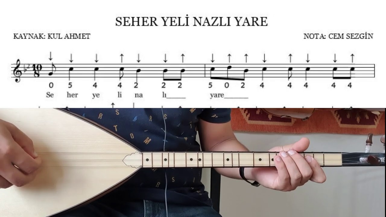 SEHER YELİ NAZLI YARE BİLDİR BENİ #solfej bağlamaya yeni başlayanlar için