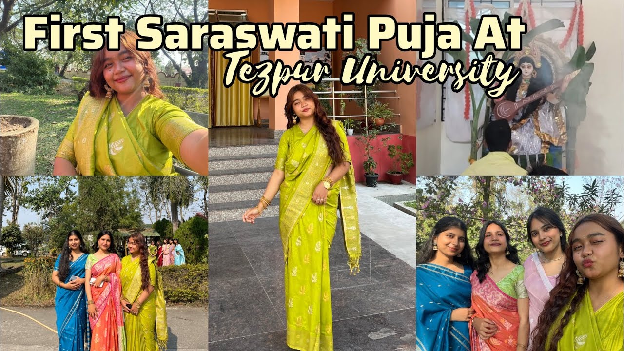 My First Saraswati Puja at Tezpur University🦢🪷 | University Vlog