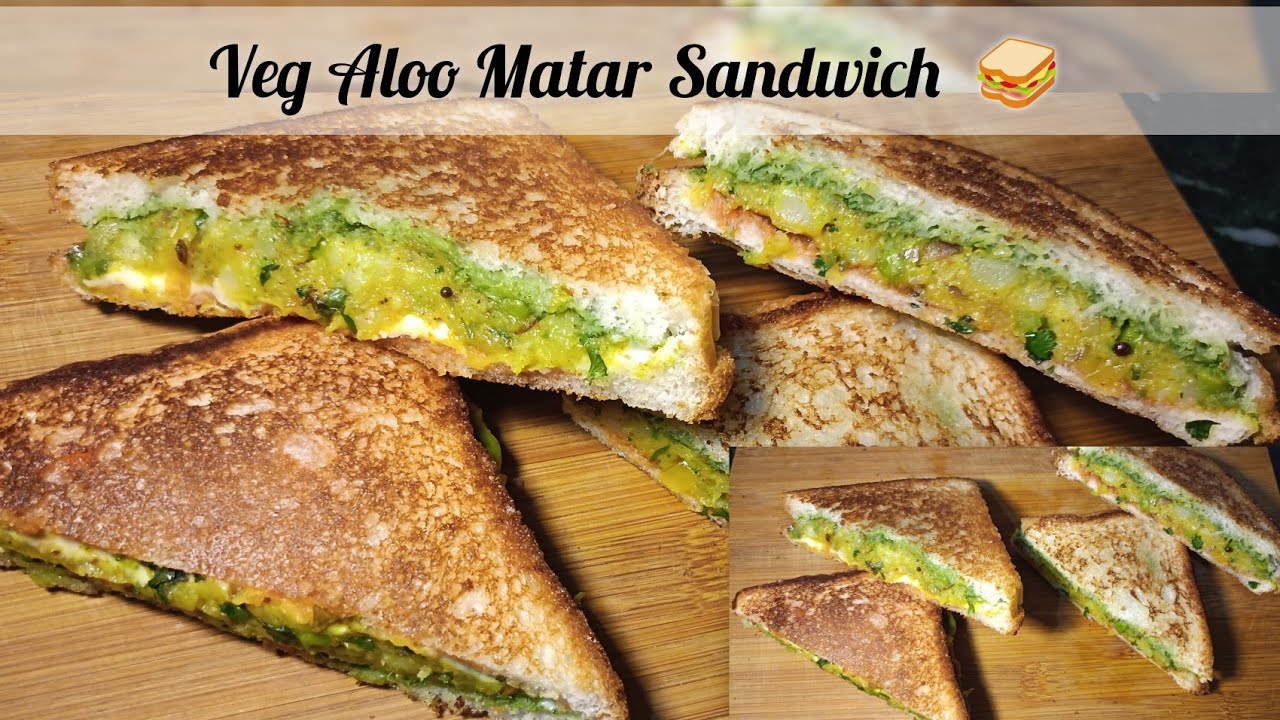 Aloo Matar Sandwich Recipe | Easy & Tasty Breakfast Sandwich | Indian Veg sandwich 🥪