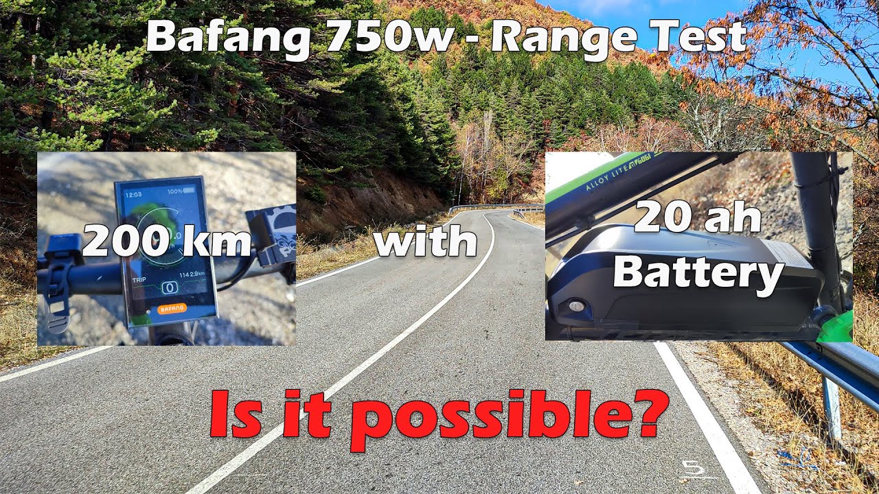 Bafang 750W - 200 km with 20 Ah battery test...