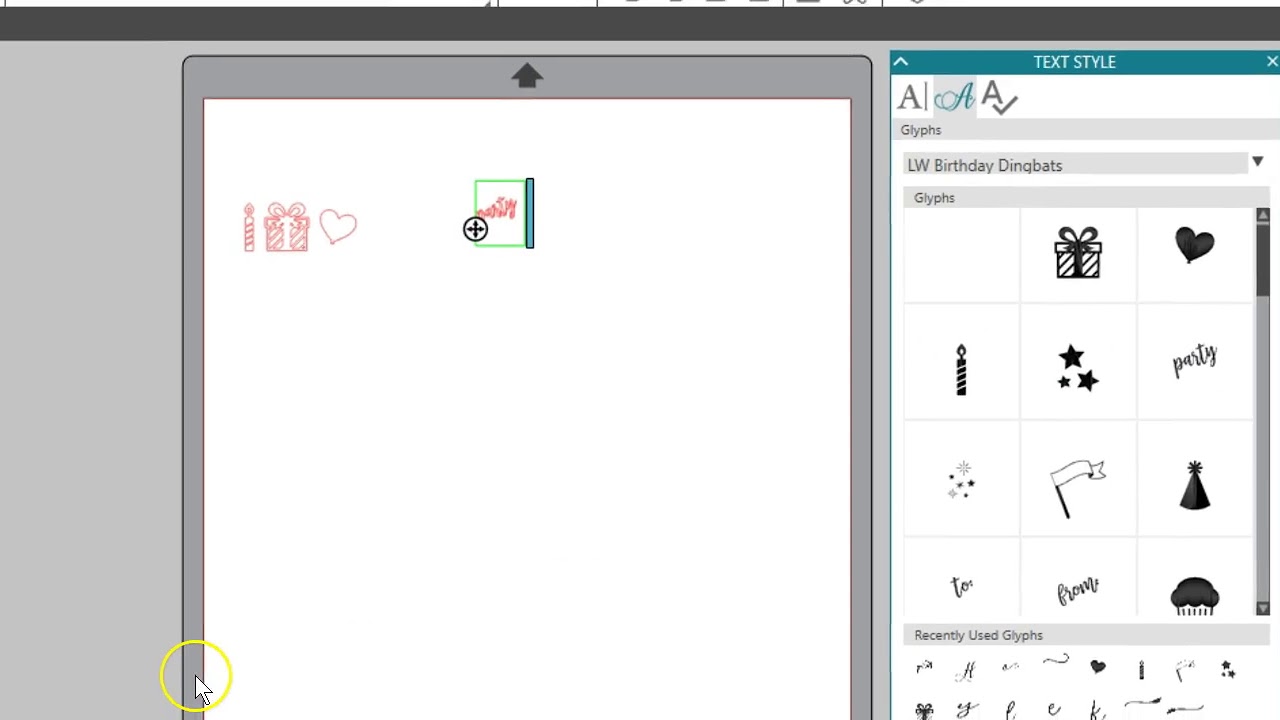 Using Glyphs in Silhouette Studio&reg; (Designer Edition feature)