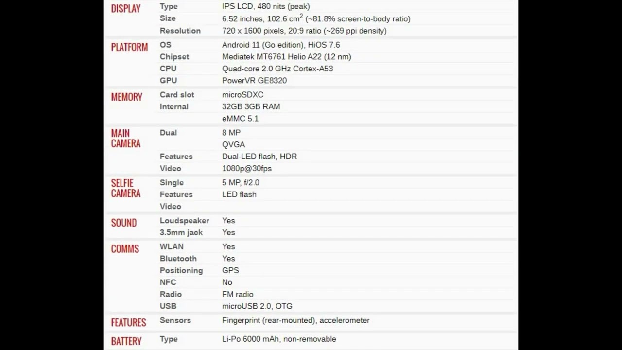 Tecno Pop 5 Pro PRICE AND SPECIFICATIONS