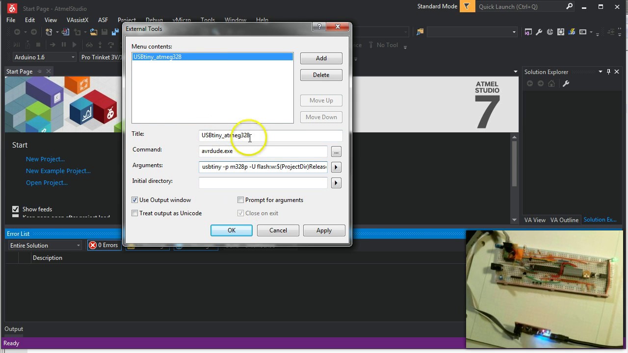 Using USBtiny with Atmel Studio