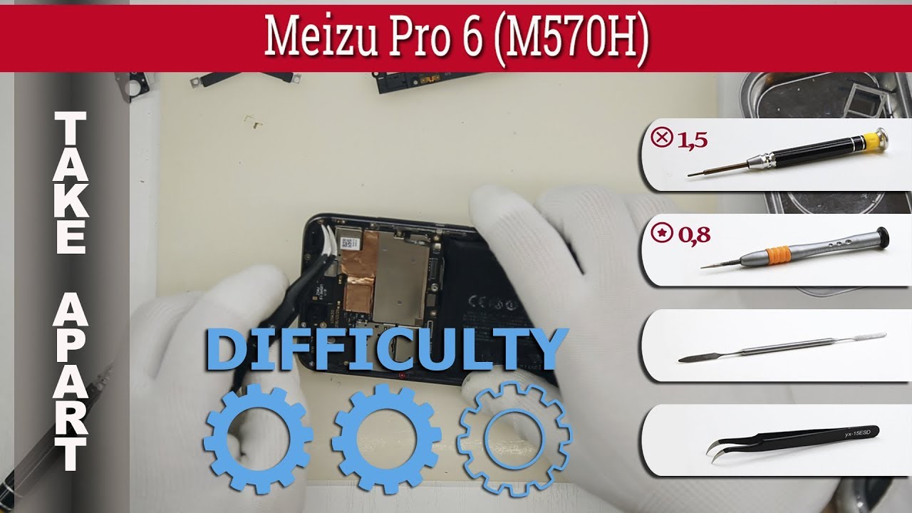 Как разобрать 📱 Meizu Pro 6 (M570H) Разборка и ремонт