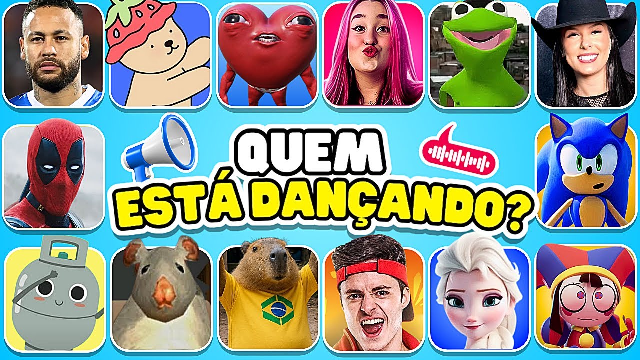 💃 ADIVINHE QUEM ESTÁ DANÇANDO!! 🤩🎵 | Rato Milton, Neymar, Bobbie Goods, Sonic, Enaldinho, Pomni