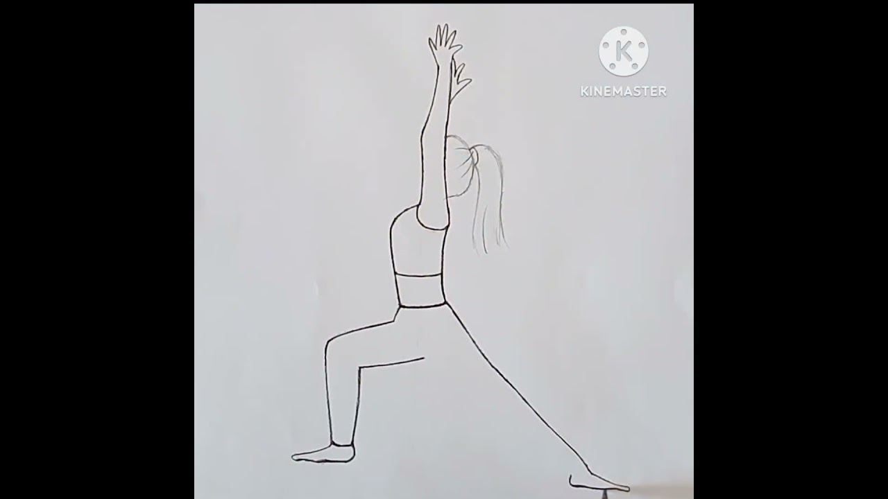 How to draw international yoga day drawing easy #shorts #yoga #girldrawing #drawing #easydrawing