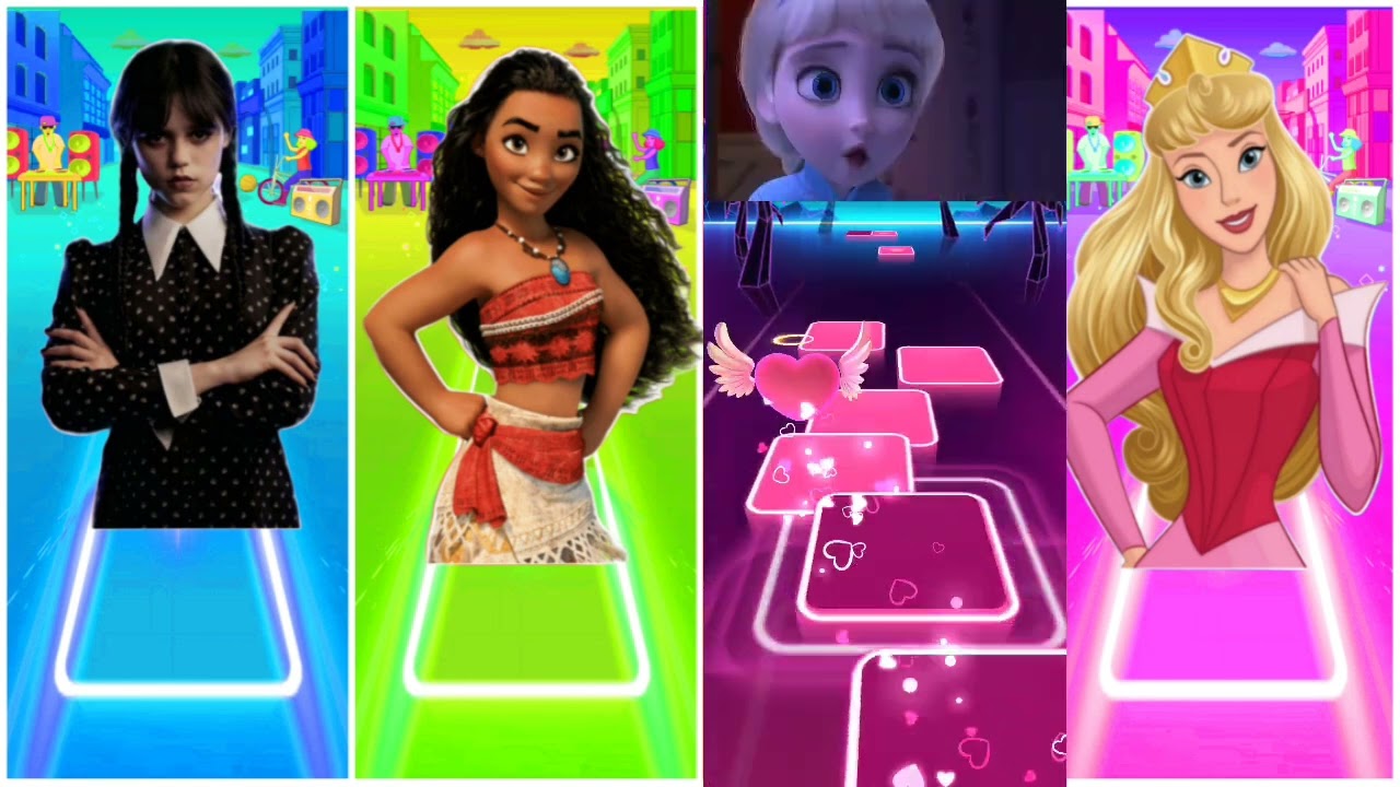 Wednesday Addams vs Moana2 vs Frozen vs Aurora - Who Is Best #tileshop