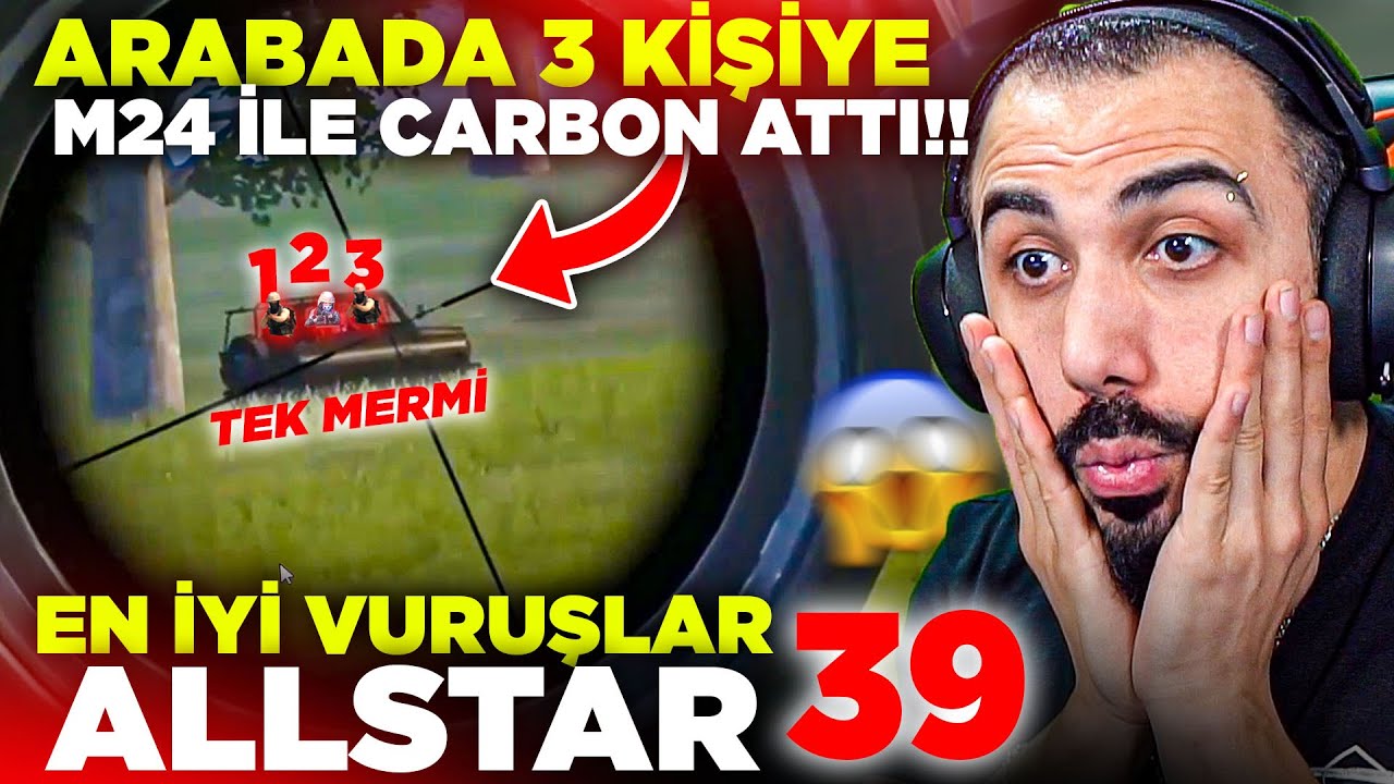 M24 İLE ARABADAKİ 3 KİŞİYE CARBON ATTI!! 😮 İMKANSIZ EN İYİ VURUŞLAR ALLSTAR #39 | PUBG MOBILE