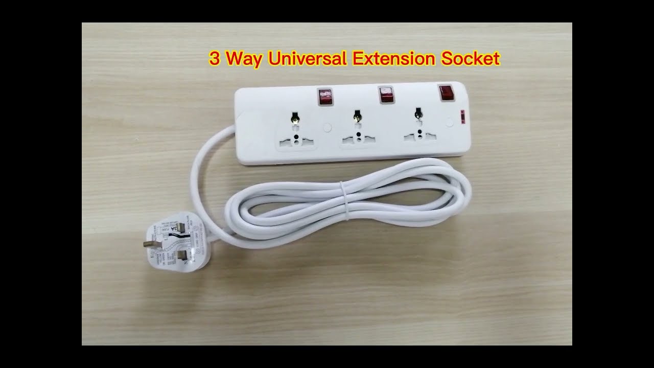 Show you 3 way extension socket