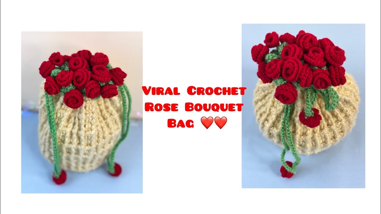 Viral Crochet Rose Bouquet Bag / Crochet Bag 💼 Tutorial step by step for Beginners 