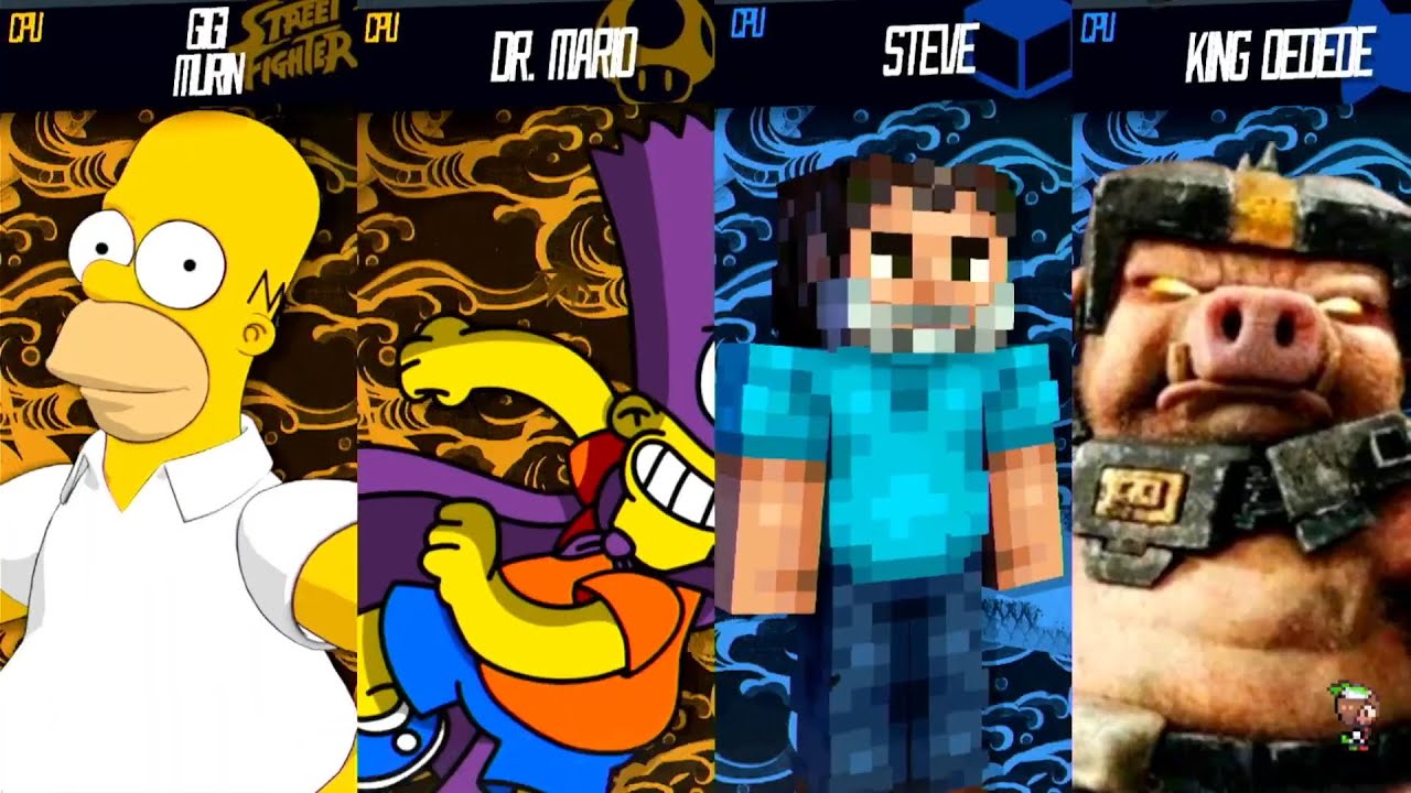 Homer & Bartman Vs Steve & General  Chungus - Requested Smash Bros Battle