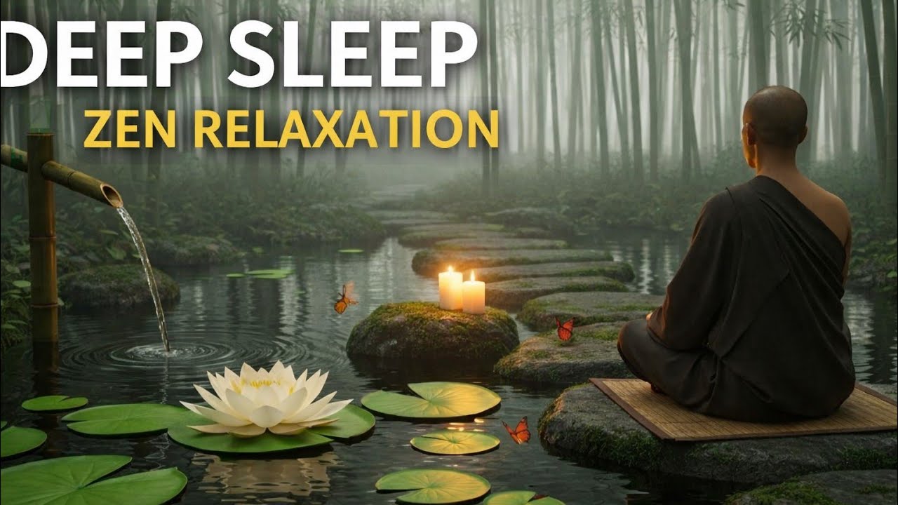 99% Fall Asleep in 5 Minutes 🌙 Zen Garden Bamboo Water Sleep Sounds