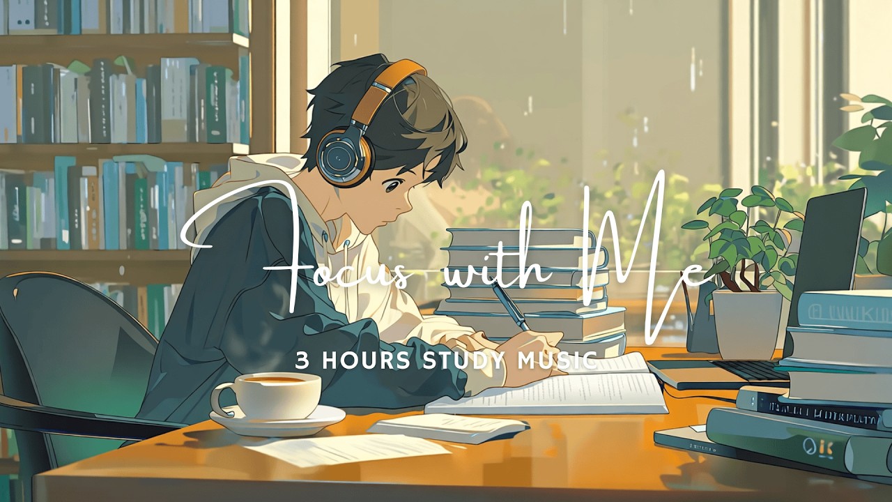 【勉強用BGM】3時間耐久｜勉強に集中できる雨の日カフェJazz｜勉強・作業・在宅ワーク